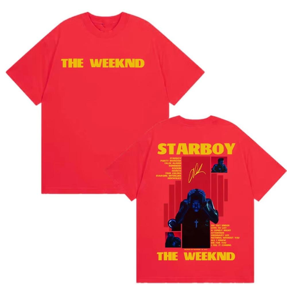 The Weeknd Starboy Graphic Cotton Tshirt Unisex Unisex Hip Hop Short Sleeve Unisex Casual Daily Vintage Streetwear Basic Tops