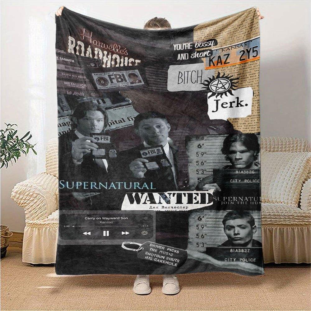 1 stuks Supernatural 24 Deken Zacht Warm Plaid voor Huis, Kantoor, Reizen Alle Seizoenen Gezellig Beddengoed Cadeau, Kantoor Gezellig Accessoire