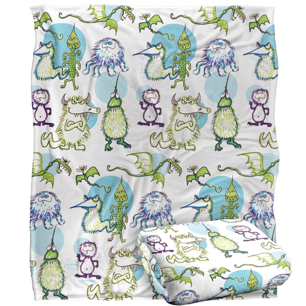 Jim Henson Signature Collection Silky Monster Doodles Supersoft Blanket