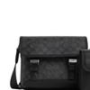 Coach League 22 Logo Print Faux Leather Shoulder Crossbody Bag Small Men Bags Black CBX09-QBMI5