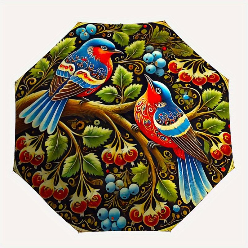 

1pc Bird Ornament Automatic Open, Sturdy Iron Frame, Compact Folding Design, All-Season Portable Umbrella for Women & Men yy250801035