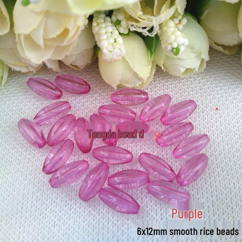 DIY Acrylic Transparent Glossy Rice Beads for Jewelry & Curtain Making