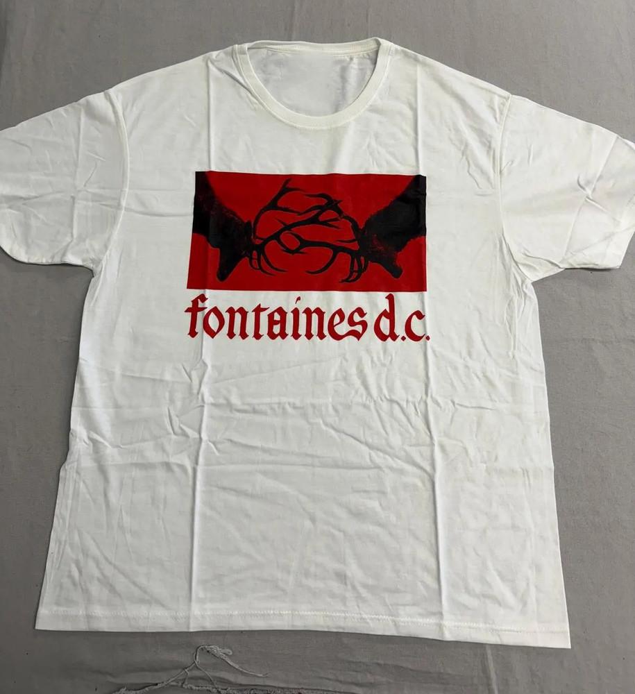 Collection Fontaines D C Gothic Band Logo T Shirt White All Size HH409 Unisex T-Shirt XXL