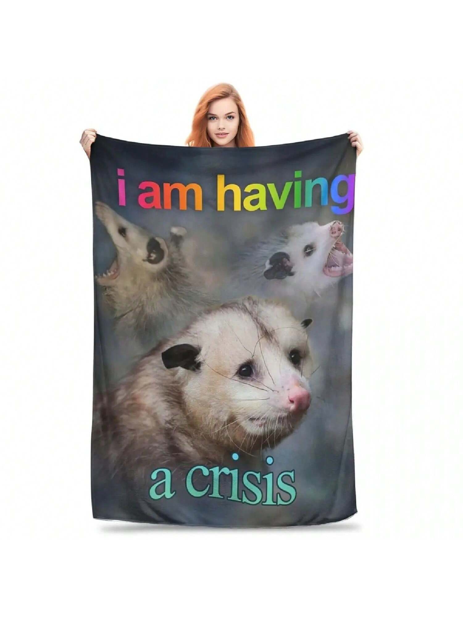 I Am Having A Possum Word Art Blankets Fleece Warm Sofa Throw Blankets For Home Bedroom Outdoor Throws Bedspread Quilt 75X95CM