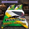 Set Biancheria da Letto Personalizzato Penrith Panthers con Testo Nome, 1 Copripiumino & 2 Federe Regalo Personalizzato per Camera da Letto