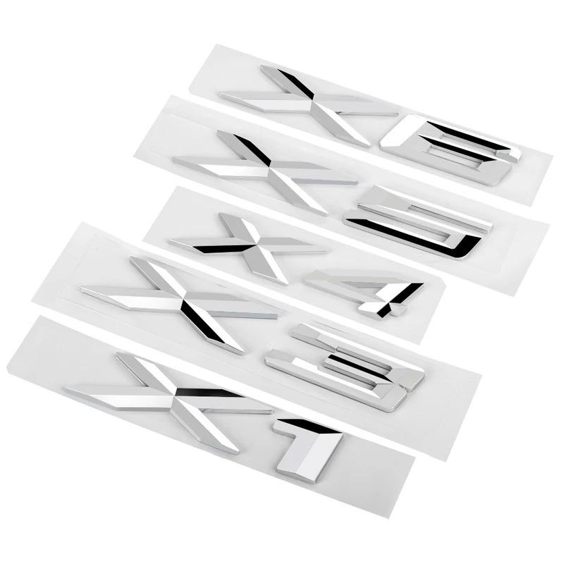 1Pc 3D ABS Chrome Letters X1 X3 X4 X5 Cars Rear Trunk Emblem Badge For X6 E71 F16 E72 G06 X1 X3 X4 X5 Stickers Lettering Accessories