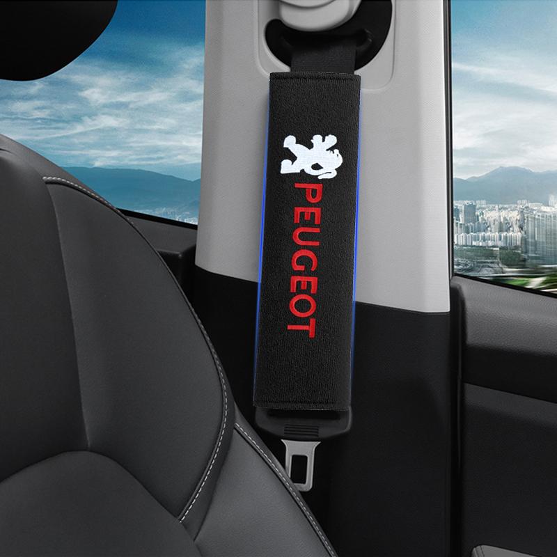 Car Seat Shoulder Belt Cover Protector Pad Auto Accessories For Peugeot 308 408 508 RCZ 208 3008 2008 206 207 108 406 407 408 206 207 208 306 307