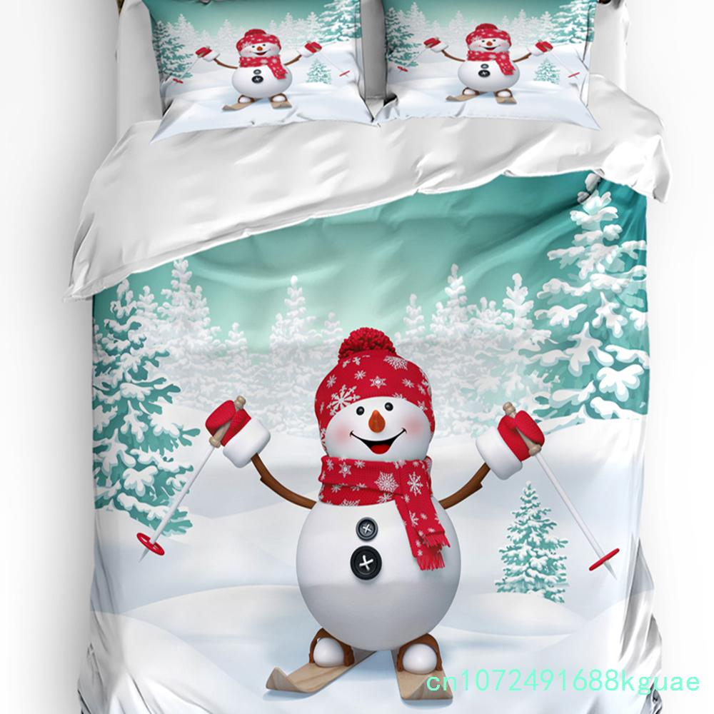 3pcs Bedding Set Winter Snow Mountain Morning Scenery House Duvet Cover Pillow Case Boy Kid Teen Girl Bedding Covers Set