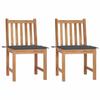 VidaXL Garden Chairs 2 Pcs with Cushions Solid Teak Wood