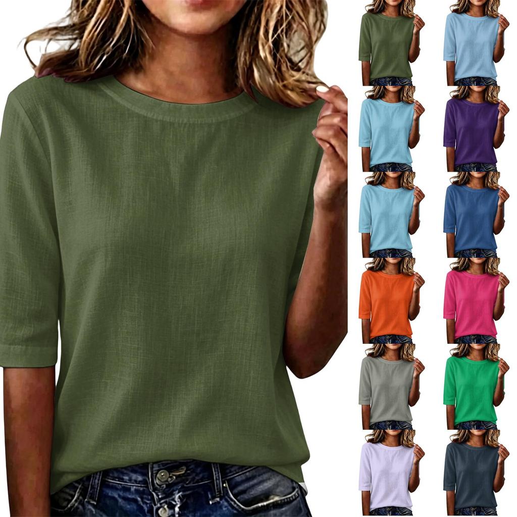 Women's Casual Loose Fit Half Sleeve T Shirt Lightweight Round Neck Comfortable Everyday Top Suitable for Various Occasions