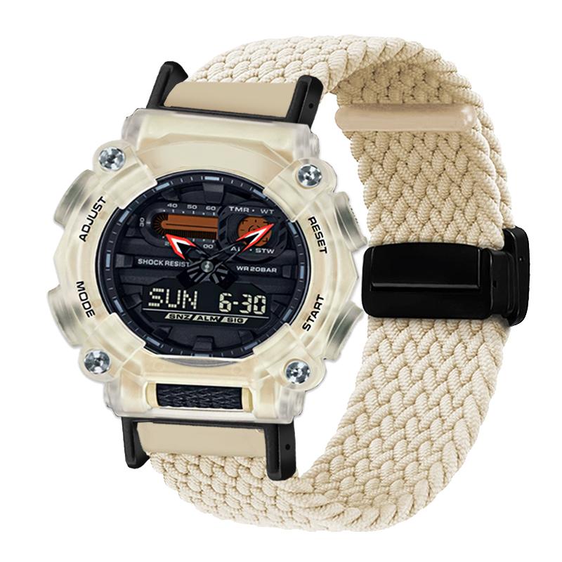 for Casio Watch with 16mm Magnetic Outdoor Nylon Strap G-SHOCK GA110 100 120 GA900 GA2100 DW-5600 GW-B5600 GW-M5610 Sports Strap