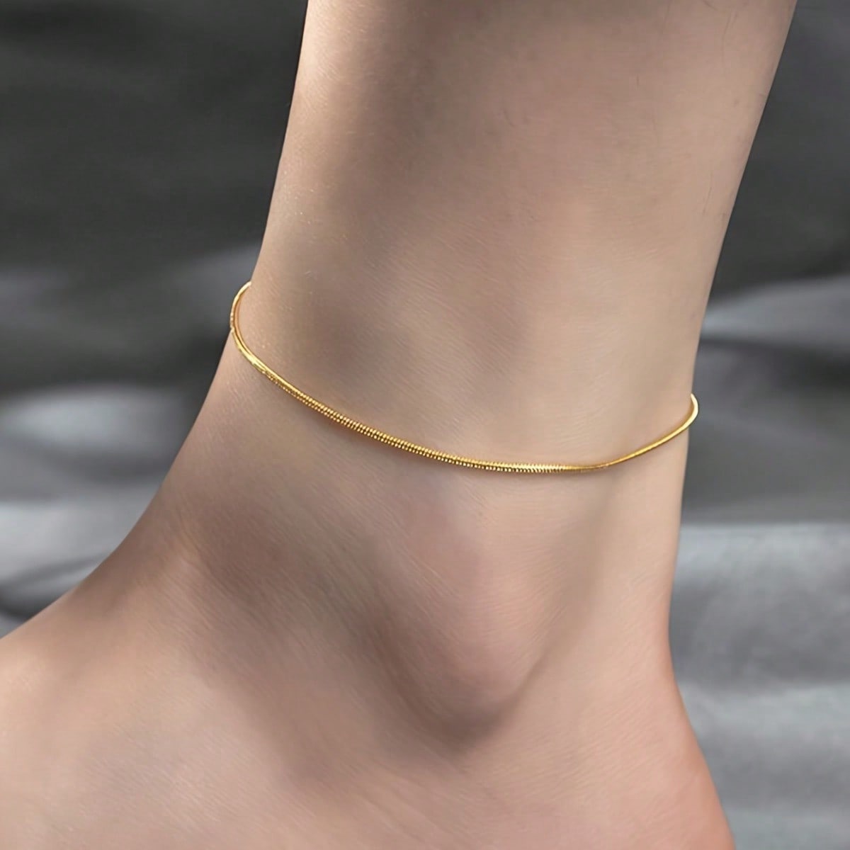 1 Piece of Minimalist Color Snake Chain Anklet, Thin and Exquisite Stackable Ankle Anklet, Summer Women s Aesthetic Jewelry золотой
