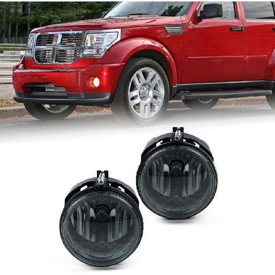 

One Pair Fog lights Left and Right Side Compatible with Dodge Nitro Grand Caravan 05-08/ Challenger Avenger 08-10 / Jeep Patriot Compass 07-09 Clear 2005-2008 Dodge Smoky Len