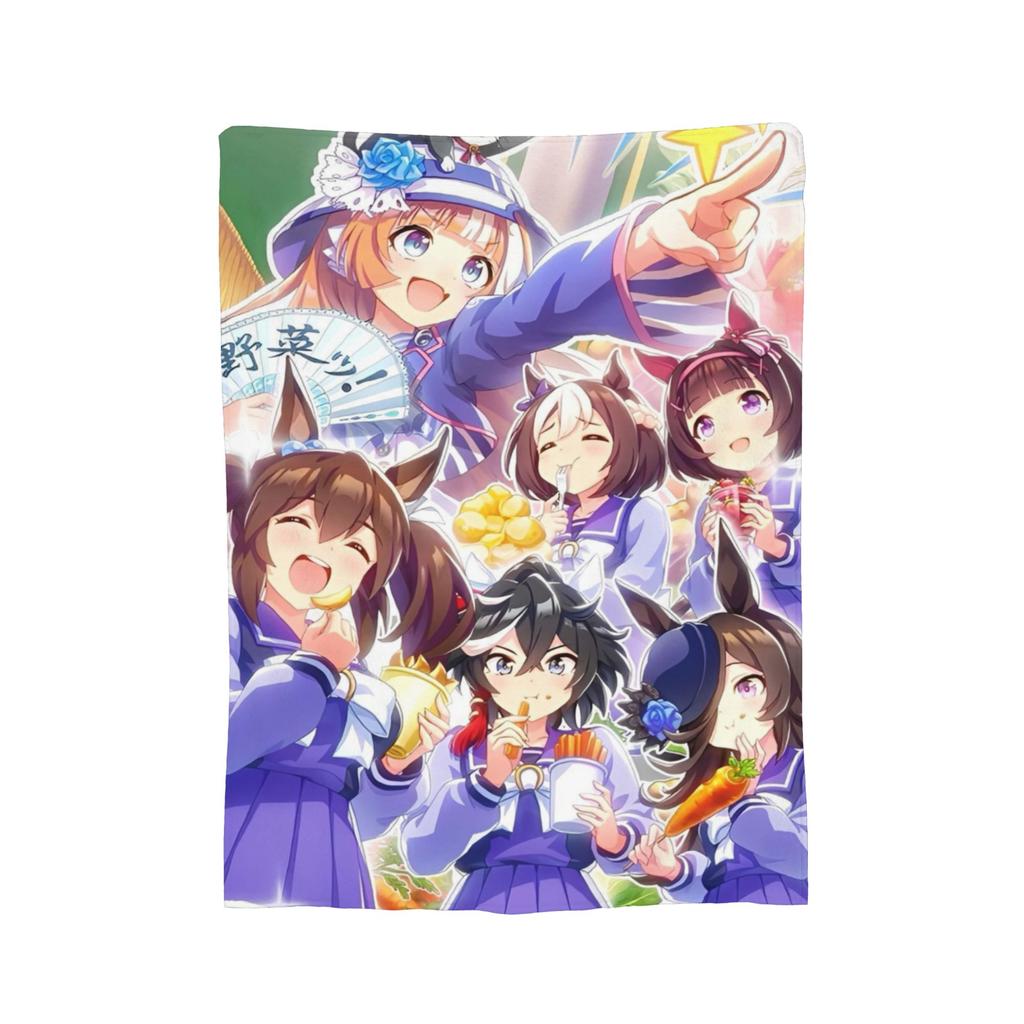 Umamusume Pretty Derby Anime Blankets Velvet All Season Multifunction Super Soft Throw Blanket for Bed Office Bedspreads