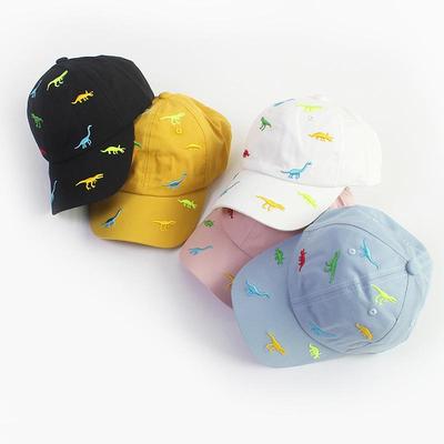 Cartoon Dinosaur Embroideried Baby Baseball Cap Cute Animal Soft Cotton Toddler Boy Girl Peaked Cap Outdoor Casual Breathable Kids Sun Hats