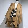 Women's Double-Sided Plaid Lambswool Scarf - Warm, Colorful Autumn/Winter Cloak for Cold Protection