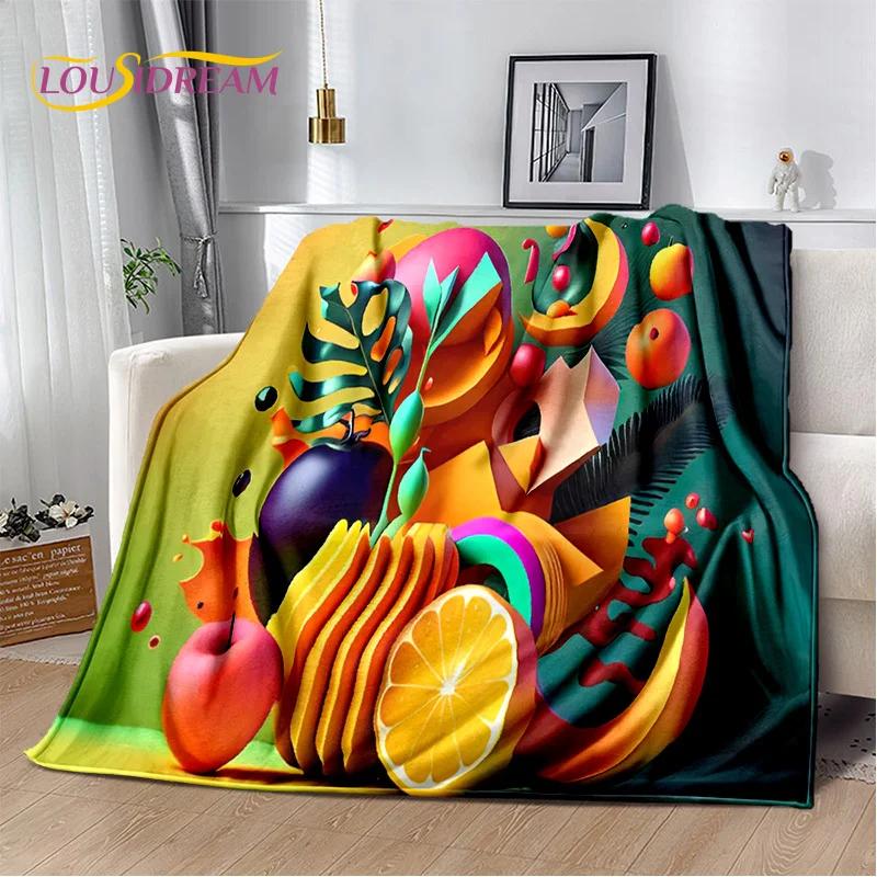 Cartoon Cute Fruit 3D Printing Blanket,Soft Throw Blanket for Home Bedroom Bed Sofa Picnic Travel Office Rest Cover Blanket Kids