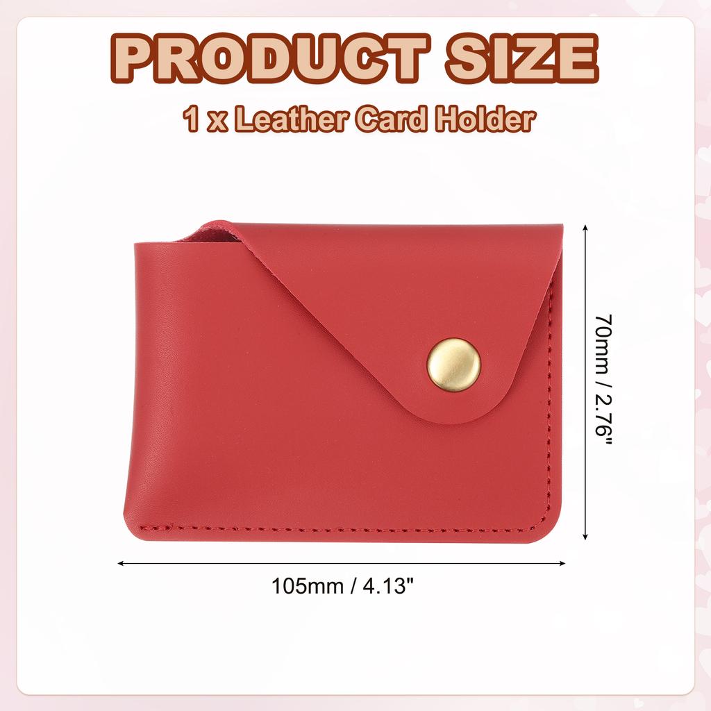 1/2Pcs Slim Leather Card Holder with Snap Closure Leather Front Pocket Wallet Card Case Holder for Men and Women Business Office