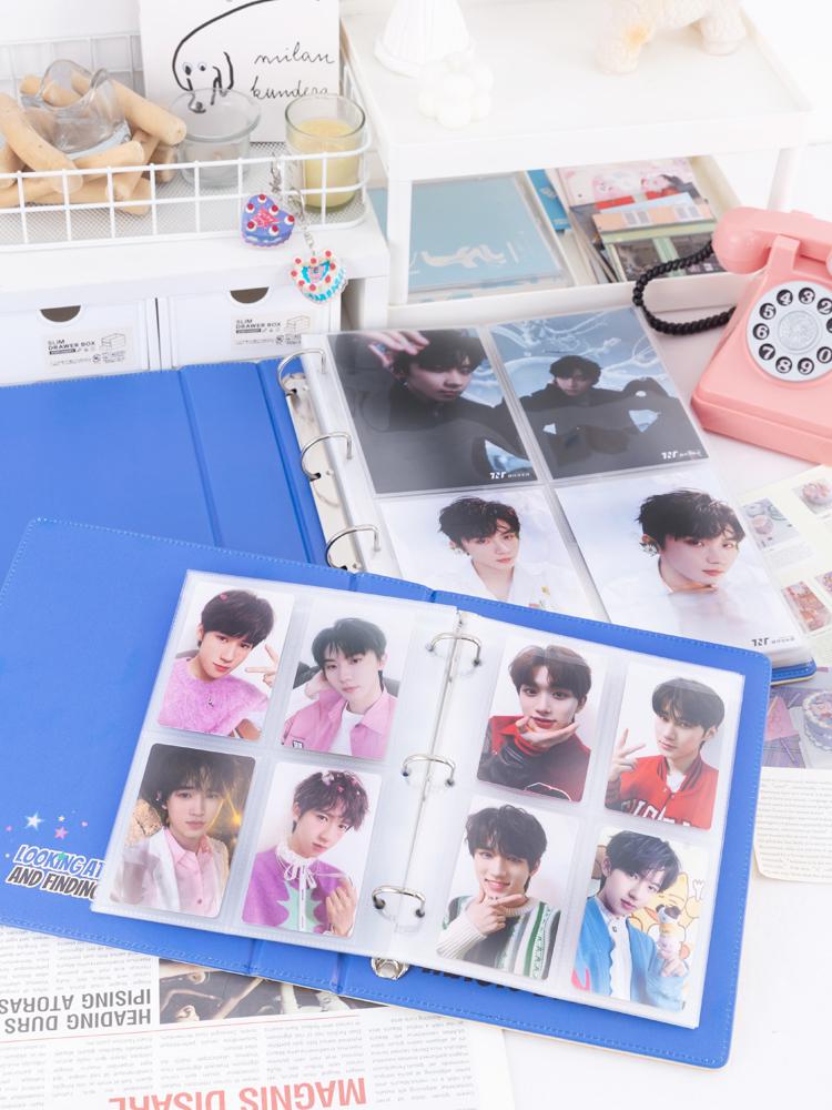 Retro Amerikanisches A4 Neun-Taschen Kartenalbum mit holografischem Design für Postkarten und Fotos