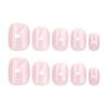 Gentle Nude Short Fake Nails with Heart Print Sweet & Charming Reusable False Nails for Shopping Traveling Dating