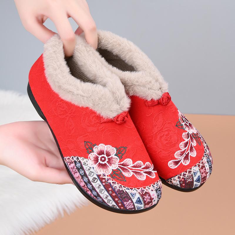 Cloth Shoes, Cotton Shoes, Embroidered Bags, Woolen Shoes, Warm and Comfortable Soft-soled Shoes
