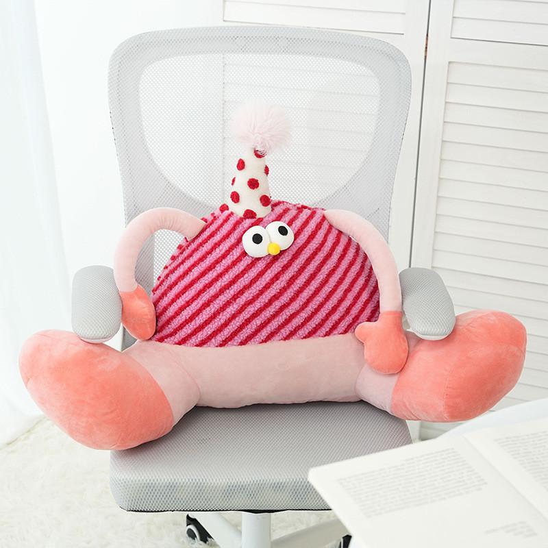 Cartoon Monster Plush Cushion With Soft Sherpa Cover For Lounge And Bed Decor