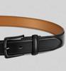 [KEMISANT] Men's Leather Belt Set of 2, for Jeans, 31mm Width, Fixed Size (BlackDeep Brown, 140cm Total LengthAdjustable Waist Size 122-127cm)