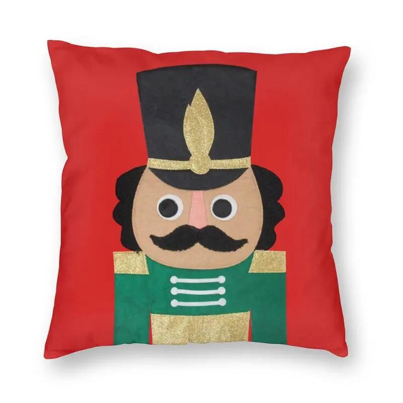 Nutcracker Doll Print Sofa Cushion Cover Pillowcase Home Decoration Party Car Bedding