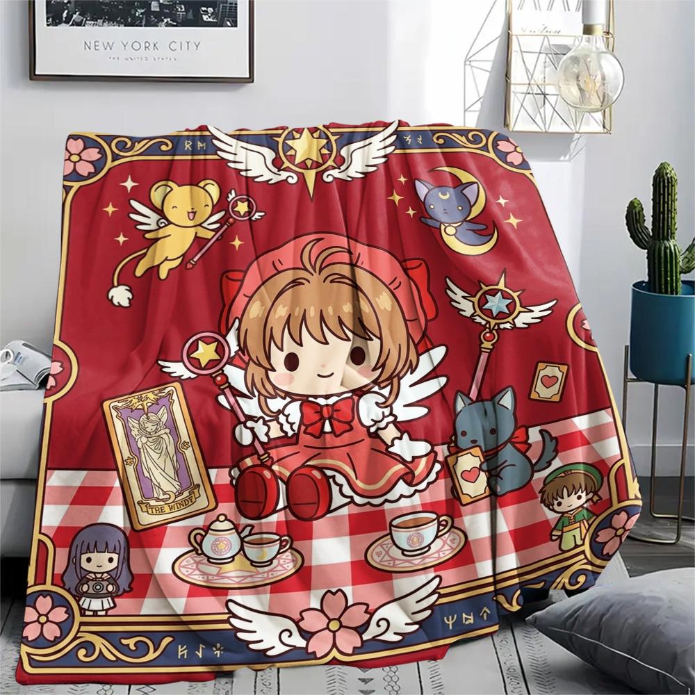 Cardcaptor Sakura Cozy Flannel Blanket Comfortable Warm Print for Travel Picnic Home Bedroom Sofa Bed.-TING