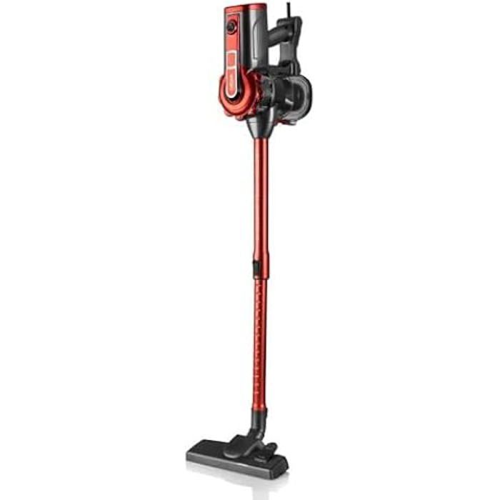 Aspirateur Vertical - HAEGER - Venus 600 - 0,5L - Rouge - Batteries Rechargeables
