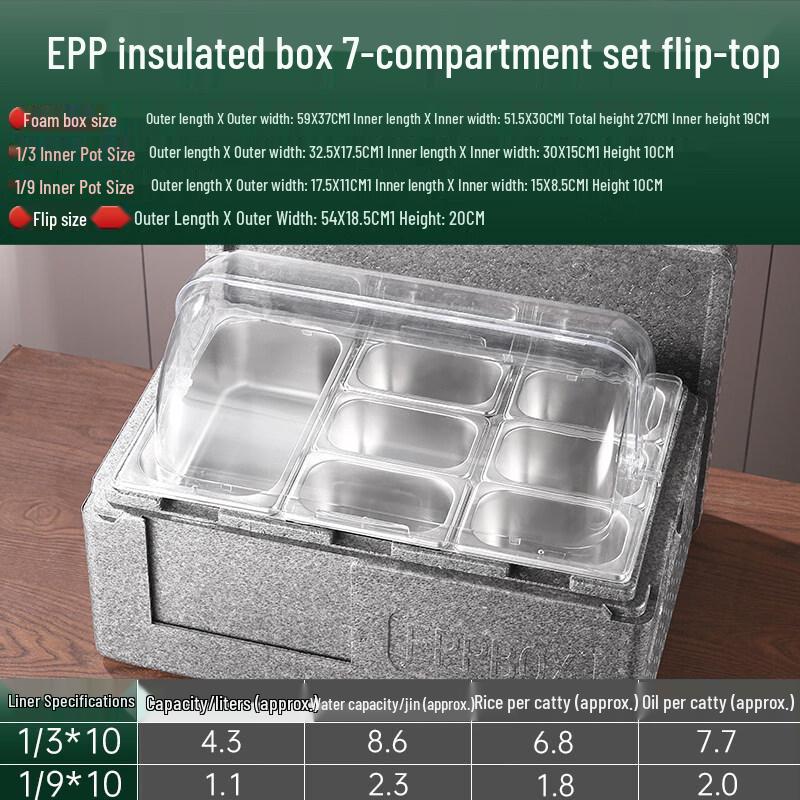ZHEBU Insulated Food Container with 7 Compartments