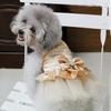 Bowknot Wedding Party Flower Printed for Spring Dog Skirt Dog Princess Dress Cat Dress Pet Apparel