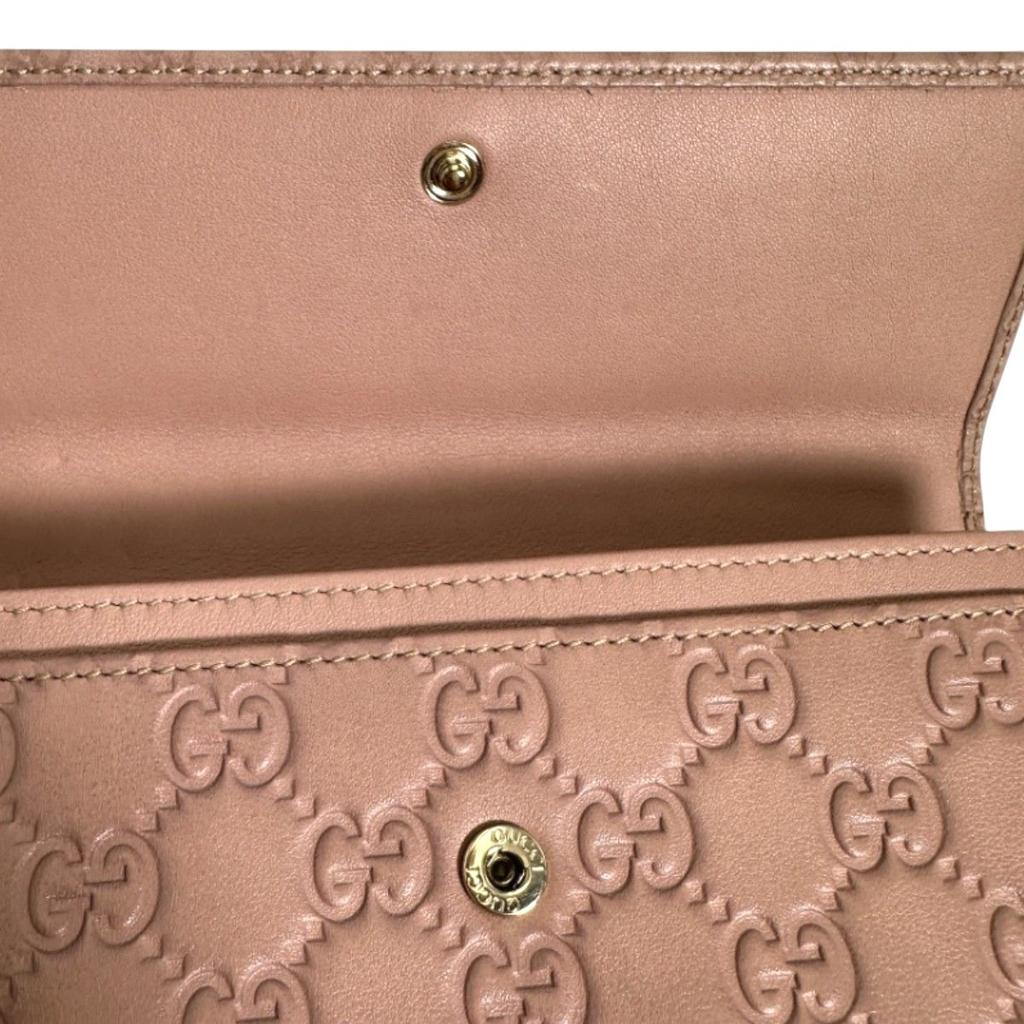 GUCCI Guccisima GG Long Wallet purse leather pink Women  323396 Used