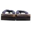 Geta with Two Patterned Paulownia for Men Brown [KYOETSU] (Japanese Clogs) Teeth, Straps, Base, (27.0cm, 3)