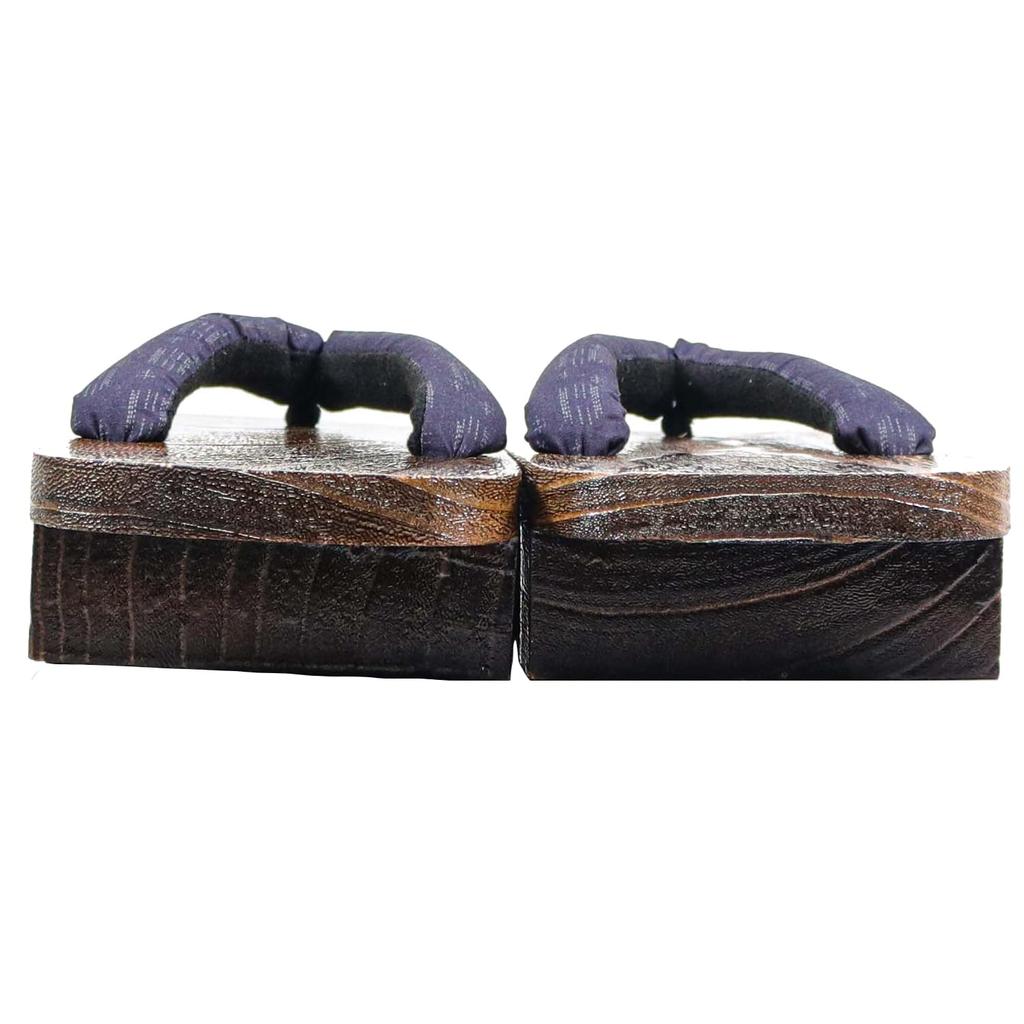 Geta with Two Patterned Paulownia for Men Brown [KYOETSU] (Japanese Clogs) Teeth, Straps, Base, (27.0cm, 3)