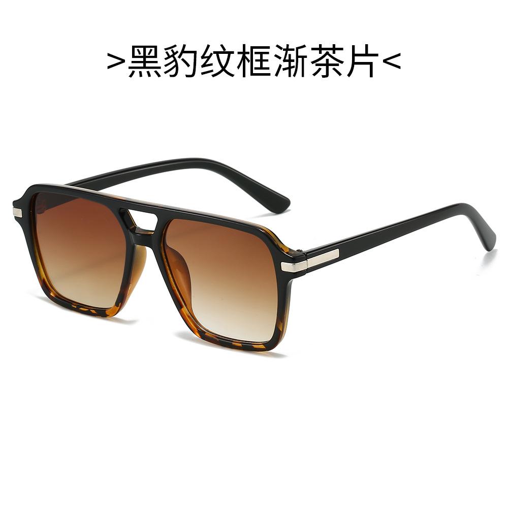 New Retro Pilot Sunglasses for Women Men Double Bridge Square Glasses Trendy Street Style Shades Fashion Sun Glasses