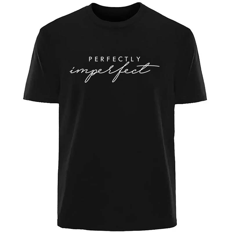Unisex Unisex Mode Lässig Perfekt Unvollkommen Buchstabendruck Lustig Kurzarm T-Shirt Tops