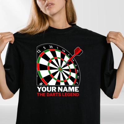 Personalised Darts T Shirt Any Name The Darts Legend Gift Unisex Tee