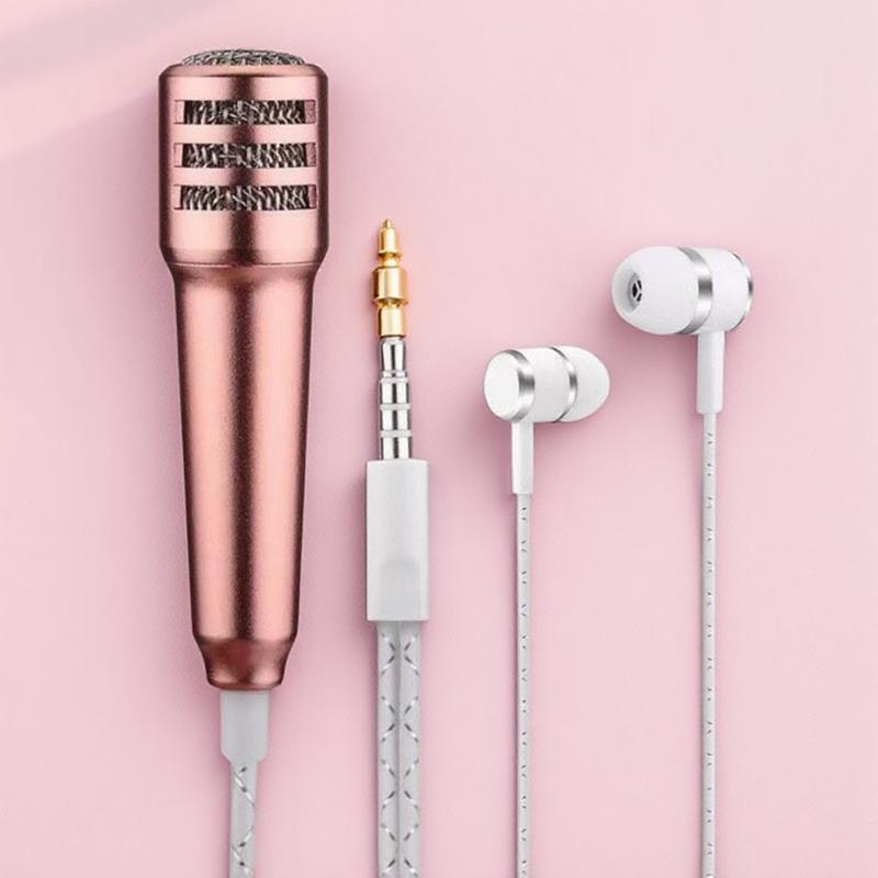 

Мини Караоке Микрофон Портативный Ручной Конденсаторный Микрофон для Смартфона Планшета Стильный Микрофон для Пения Высокое Качество Звука золотой