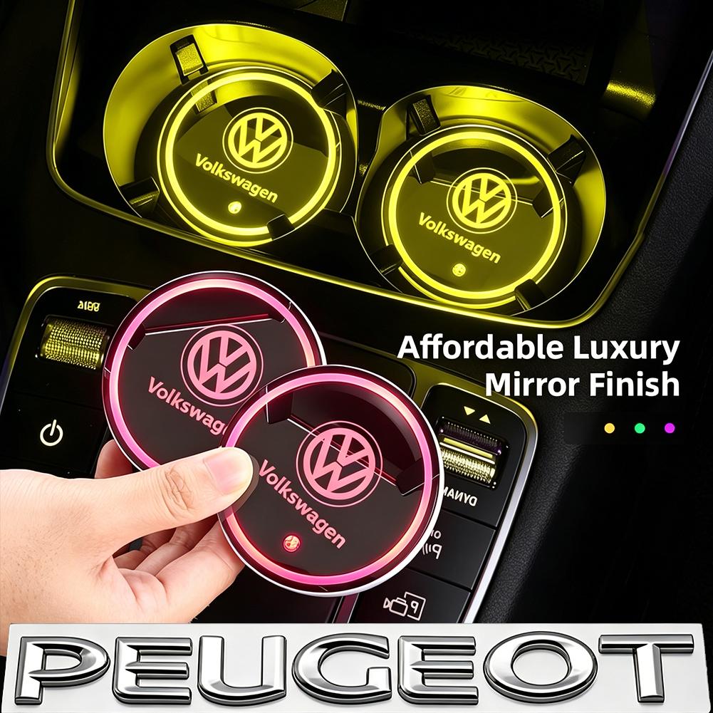 Valve Stems Caps New 7 Color LED Car Cup Holder Light Luminous Coaster Water Cup Pad For VW Volkswagen Polo Jetta Golf Beetle CC