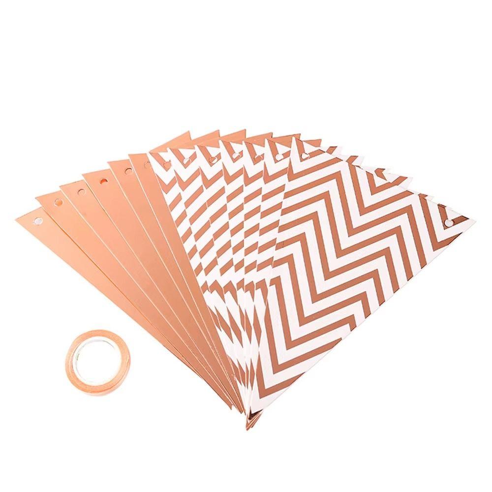 With Rope Triangular Flag Gold Color Party Decoration Flags Birthday Party Banner Birthday Party
