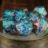 Cusdie Cat Element D&D Dice Set Sharp Edges D4-D20 Cute Cat Claws Fish Pattern Handcrafted Polyhedral Dices for RPG Board Games