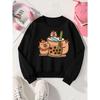 Kids Sweatshirt , Crew Neck Fashion Top, Fun "Cute Bear Bubble Tea" Patterned Sweatshirt, Suitable for Everyday Casual Wear