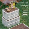 Collapsible Outdoor Camping Storage Box with Wooden Lid for Car Trunk Organization