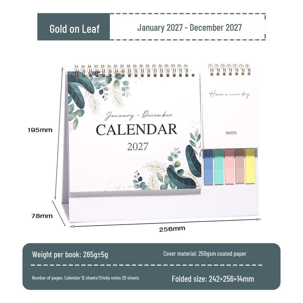2027 Creative Desktop Calendar: Self-Discipline Planner & Check-in Desk Ornament