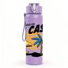 1PC Mi Casa Su Casa Beach Art 750ml Color Plastic Sports Water Bottle Leakproof Flip Straw Lid Suitable for Sports Office Home Use