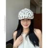 Vintage Polka Dot Linen Newsboy Cap Women - Slimming Face Effect UV Protection Boho Artist Hat