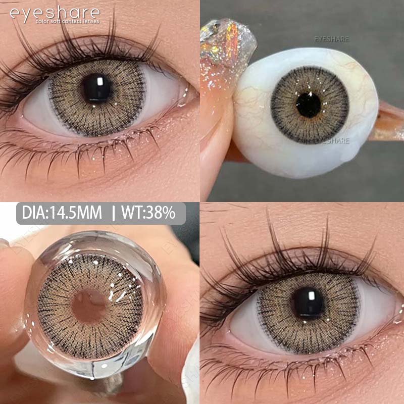 EYESHARE Colored Contact Lenses Fashion Light Blue Lenses Gray Color Lenses Dark Brown Natural Lenses Green Fashion Lenses 1 Pair