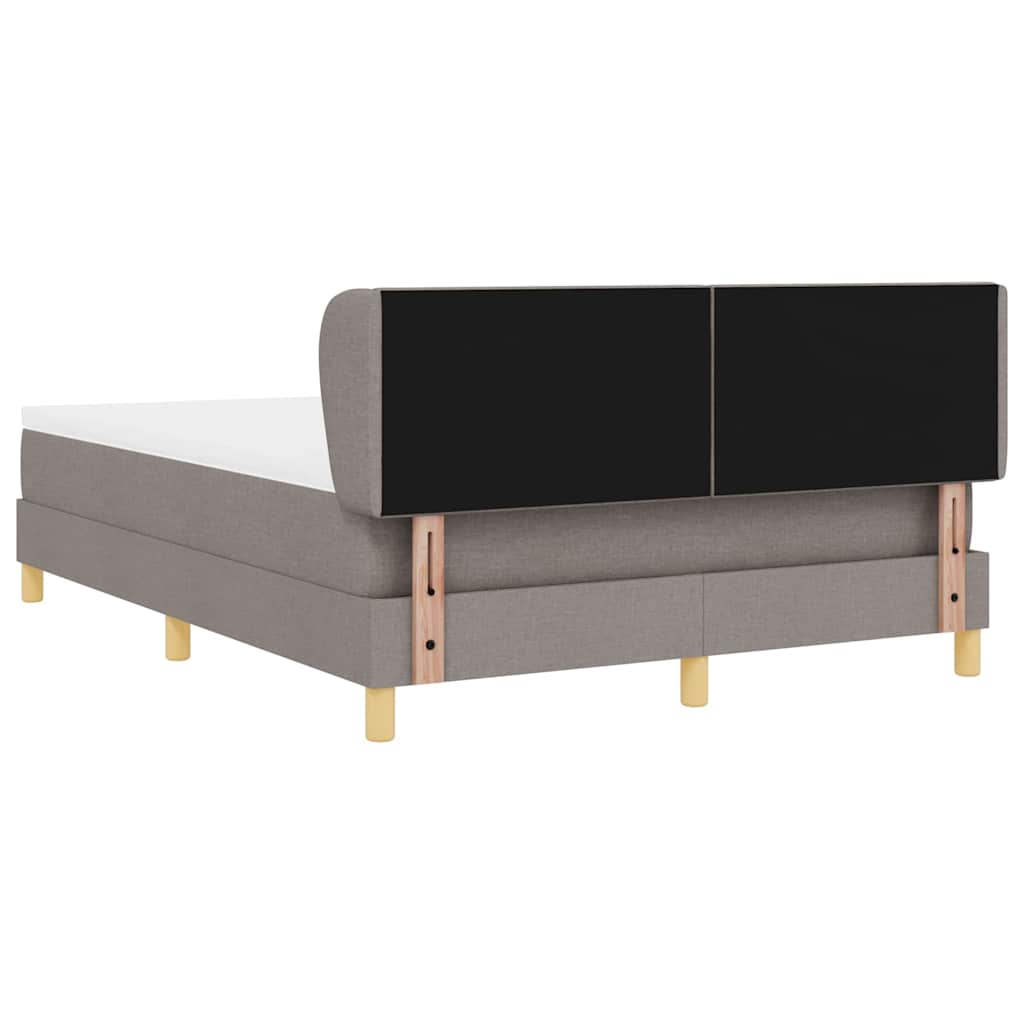 Boxspring Bed with Headboard Taupe 140 X 200 Cm Fabric