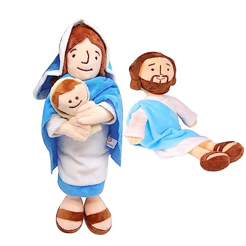 Cartoonish Jesus Virgin Mary Plushie Item Padded Statue Christ Religious Believers Savior Alongside Beam Snuggly Otaku Instructive Surprises